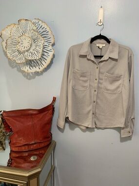 Twelve o two grey small Waffle-Knit Button Shirt